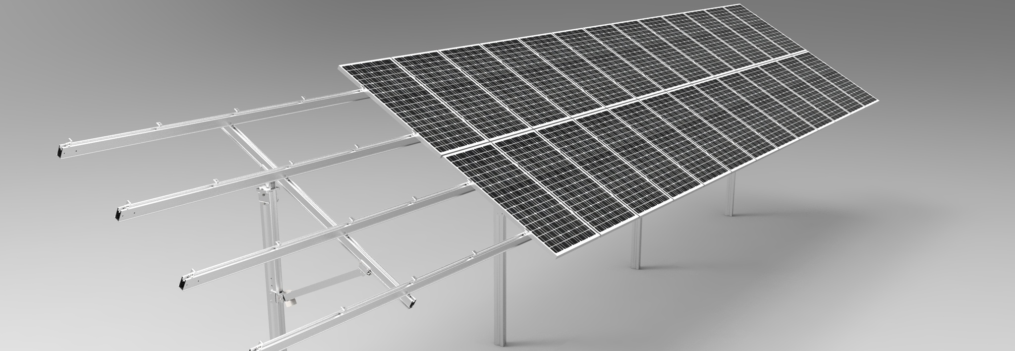 PV-ezRack SolarTerrace II-A with Panels 01