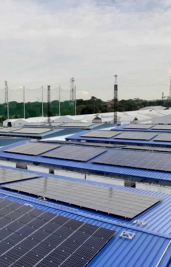 Clenergy Rooftop PVezRack SolarRoof Tin Roof 0.6MW Solar Project Kranji Singapore